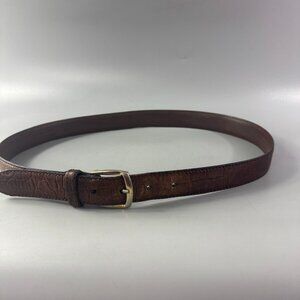 Authentic Vintage Christian Dior Croc-Embossed Brown Leather Men's Belt, Sz 34